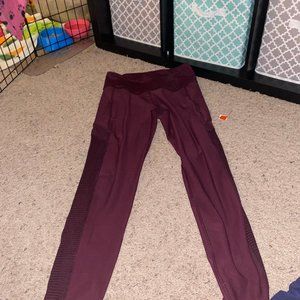 Maroon Active Leggings
